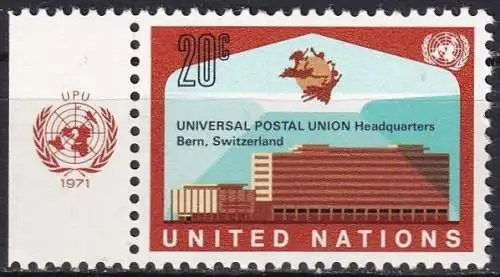 UNO NEW YORK 1971 Mi-Nr. 235 TAB ** MNH