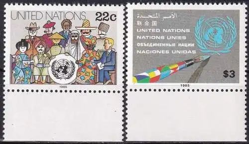 UNO NEW YORK 1985 Mi-Nr. 468/69 ** MNH