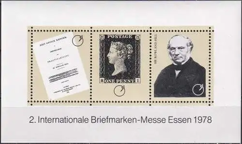 Rowland Hill - Nachdruck Vignette - 2. Int. Briefmarken-Messe Essen 1978