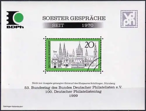 DEUTSCHLAND 1999 - Nachdruck Vignette BDPh Soester Gespräche