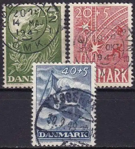 DÄNEMARK 1947 Mi-Nr. 295/97 o used