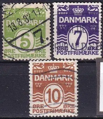 DÄNEMARK 1930 Mi-Nr. 182/84 o used