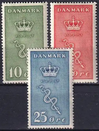 DÄNEMARK 1929 Mi-Nr. 177/79 * MH