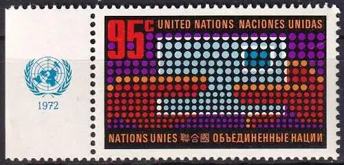 UNO NEW YORK 1972 Mi-Nr. 242 TAB ** MNH