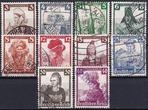 DEUTSCHES REICH 1935 Mi-Nr. 588/97 o used