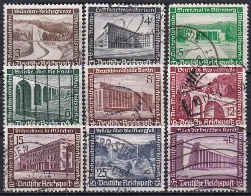 DEUTSCHES REICH 1936 Mi-Nr. 634/42 o used