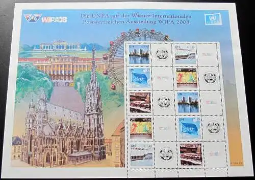 UNO WIEN 2008 Mi-Nr. 550/54 Kleinbogen Grussmarken S26 ** MNH