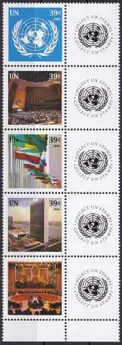 UNO NEW YORK 2006 Mi-Nr. 1005/09 Zusammendruck ** MNH Grussmarken