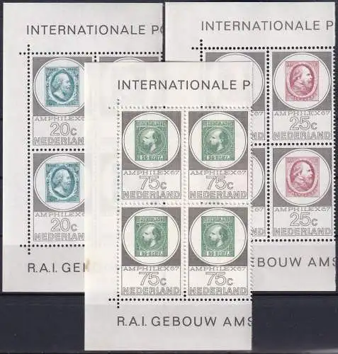 NIEDERLANDE 1967 Mi-Nr. 880/82 Eckrand-Viererblock ** MNH