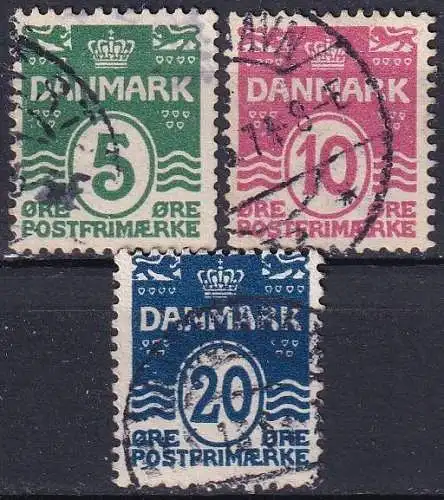 DÄNEMARK 1912 Mi-Nr. 63/65 o used