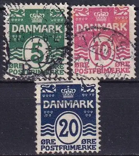 DÄNEMARK 1912 Mi-Nr. 63/65 o used