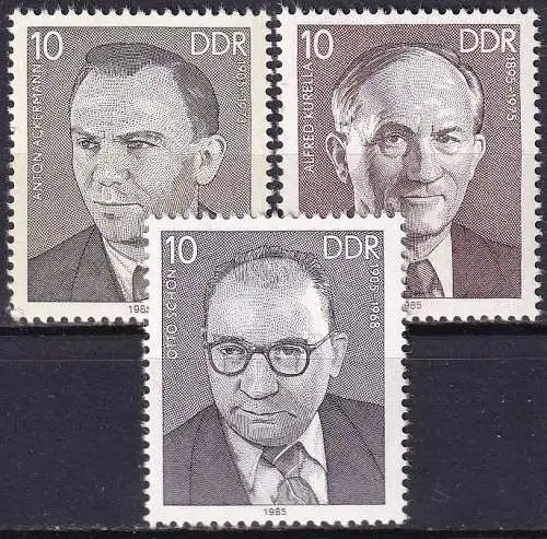 DDR 1985 Mi-Nr. 2920/22 ** MNH