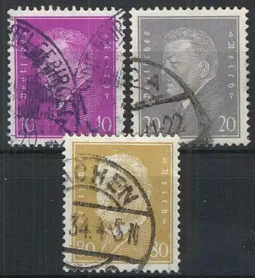 DEUTSCHES REICH 1930 Mi-Nr. 435/37 o used