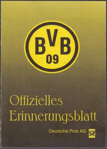 DEUTSCHLAND 1995 Mi-Nr. 1791 auf Gedenkblatt/Sonderblatt Fußballmeister 1994/95 BVB 09