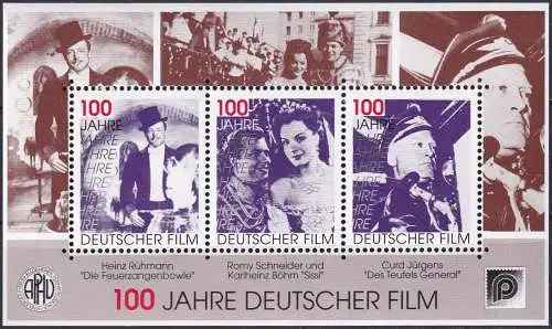 100 Jahre Deutscher Film - Nachdruck Vignette Heinz Rühmann, Romy Schneider, Curd Jürgens 