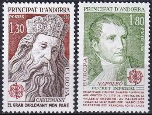 FRANZ. ANDORRA 1980 Mi-Nr. 305/06 ** MNH - CEPT