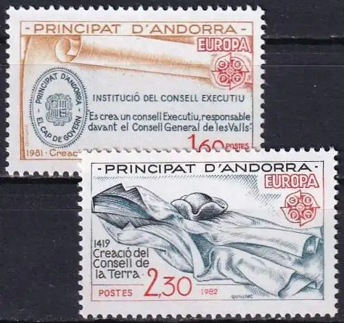 FRANZ. ANDORRA 1982 Mi-Nr. 321/22 ** MNH - CEPT