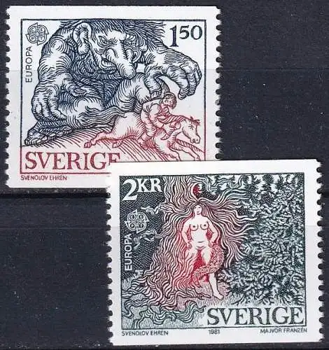 SCHWEDEN 1981 Mi-Nr. 1141/42 ** MNH - CEPT