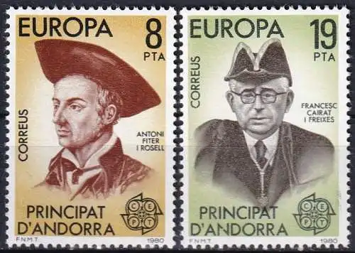 SPAN. ANDORRA 1980 Mi-Nr. 131/32 ** MNH - CEPT