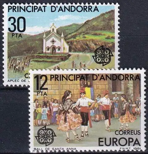 SPAN. ANDORRA 1981 Mi-Nr. 138/39 ** MNH - CEPT