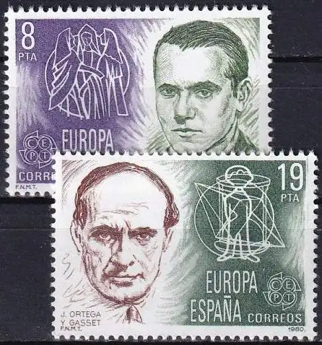 SPANIEN 1980 Mi-Nr. 2460/61 ** MNH - CEPT