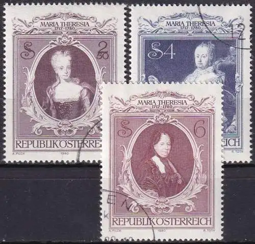 ÖSTERREICH 1980 Mi-Nr. 1638/40 o used - aus Abo