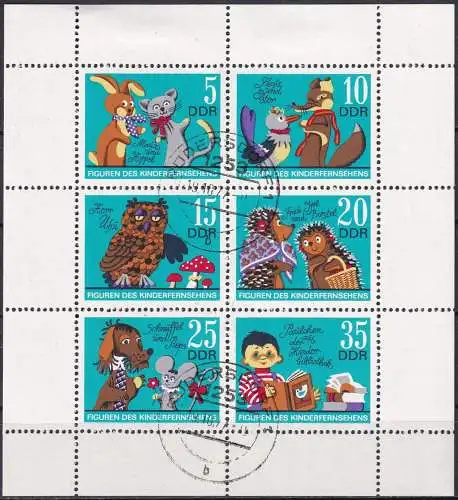 DDR 1972 Mi-Nr. 1807/12 Kleinbogen o used - aus Abo