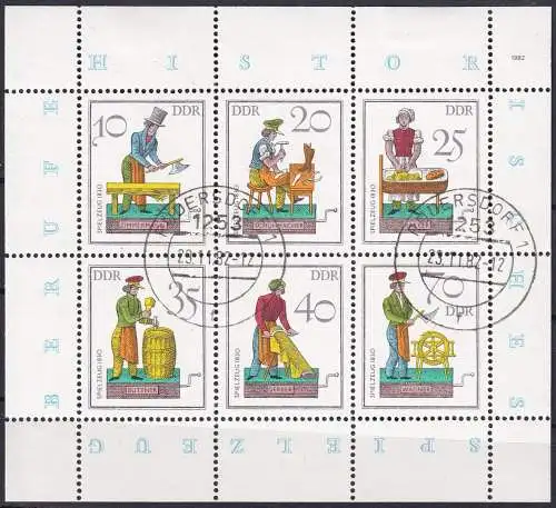 DDR 1982 Mi-Nr. 2758/63 Kleinbogen o used - aus Abo
