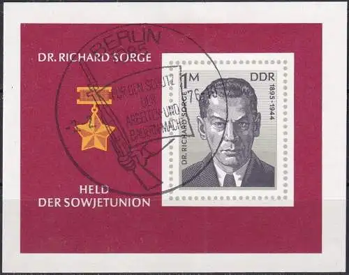 DDR 1976 Mi-Nr. Block 44 o used - aus Abo
