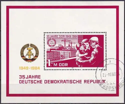 DDR 1984 Mi-Nr. Block 78 o used - aus Abo