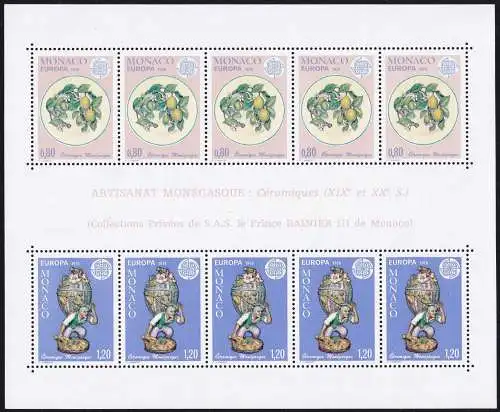 MONACO 1976 Mi-Nr. Block 10 ** MNH - CEPT