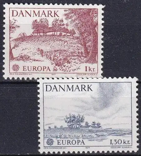 DÄNEMARK 1977 Mi-Nr. 639/40 ** MNH - CEPT