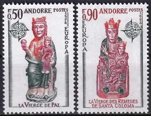 FRANZ. ANDORRA 1974 Mi-Nr. 258/59 ** MNH - CEPT