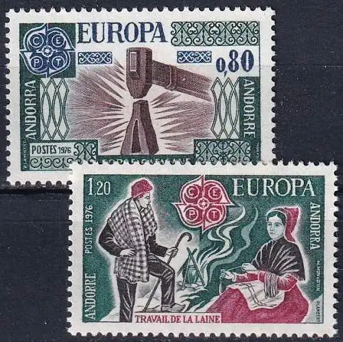 FRANZ. ANDORRA 1976 Mi-Nr. 274/75 ** MNH - CEPT