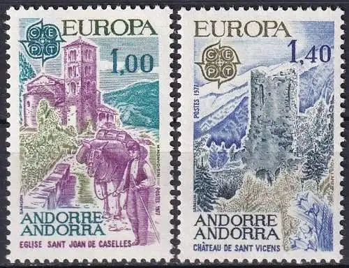 FRANZ. ANDORRA 1977 Mi-Nr. 282/83 ** MNH - CEPT