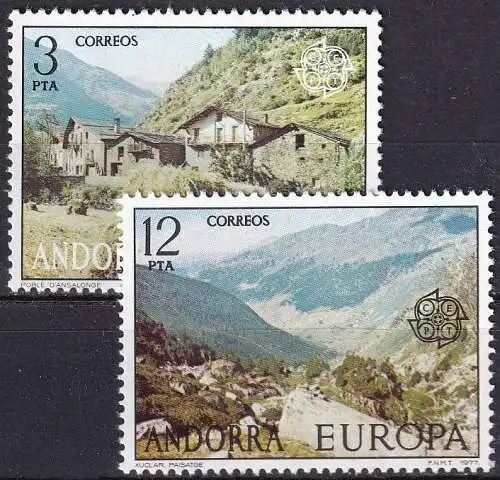 SPAN. ANDORRA 1977 Mi-Nr. 107/08 ** MNH - CEPT