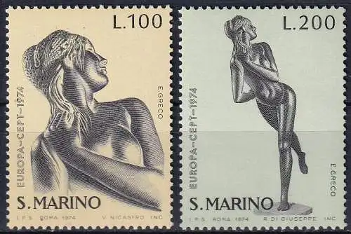 SAN MARINO 1974 Mi-Nr. 1067/68 ** MNH- CEPT