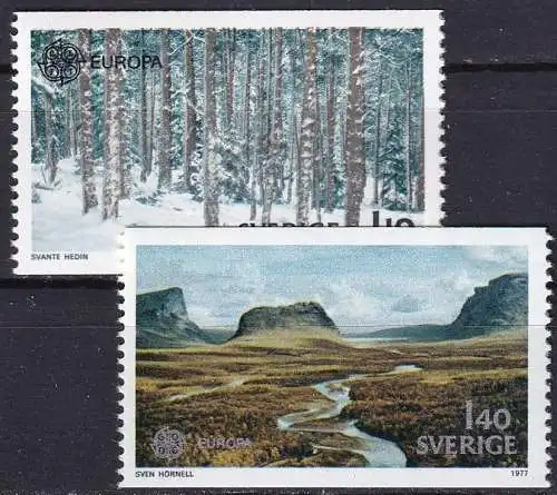 SCHWEDEN 1977 Mi-Nr. 989/90 ** MNH - CEPT