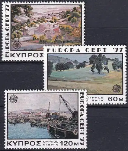 ZYPERN 1977 Mi-Nr. 464/66 ** MNH - CEPT