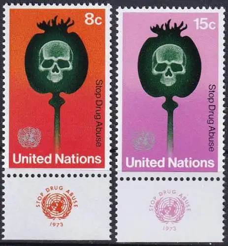 UNO NEW YORK 1973 Mi-Nr. 256/57 TAB ** MNH