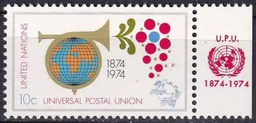 UNO NEW YORK 1974 Mi-Nr. 266 TAB ** MNH