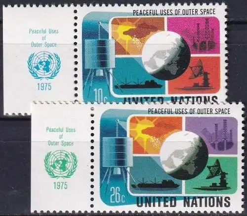 UNO NEW YORK 1975 Mi-Nr. 279/80 TAB ** MNH
