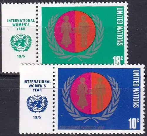 UNO NEW YORK 1975 Mi-Nr. 281/82 TAB ** MNH