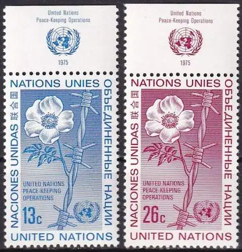 UNO NEW YORK 1975 Mi-Nr. 287/88 TAB ** MNH