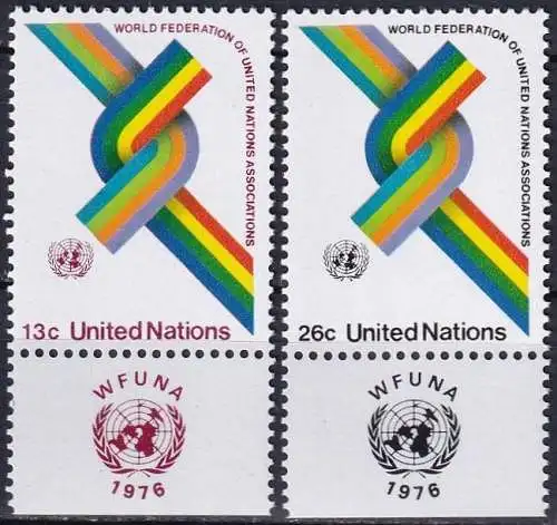UNO NEW YORK 1976 Mi-Nr. 293/94 TAB ** MNH