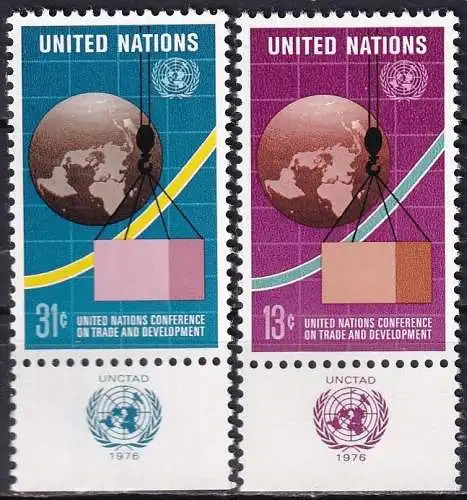 UNO NEW YORK 1976 Mi-Nr. 295/96 TAB ** MNH
