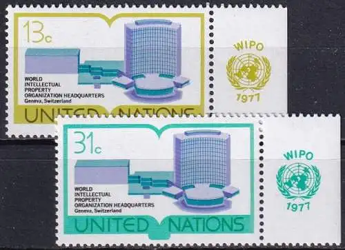 UNO NEW YORK 1977 Mi-Nr. 303/04 TAB ** MNH