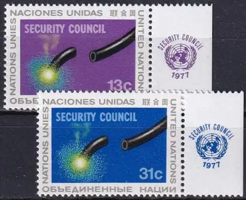 UNO NEW YORK 1977 Mi-Nr. 307/08 TAB ** MNH