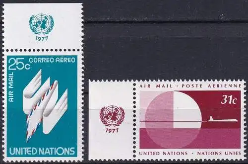 UNO NEW YORK 1977 Mi-Nr. 309/10 TAB ** MNH