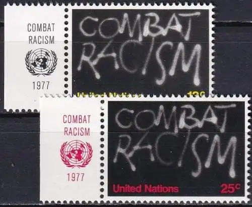 UNO NEW YORK 1977 Mi-Nr. 311/12 TAB ** MNH